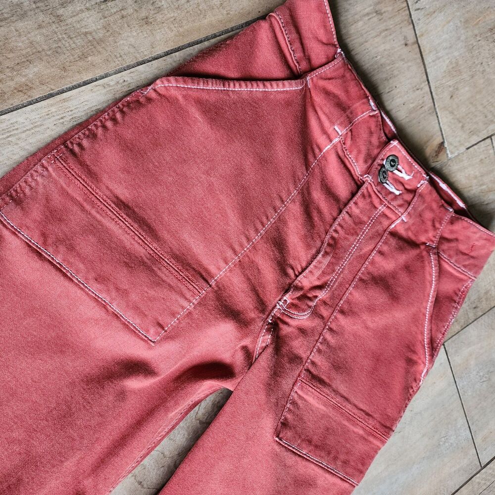 Women's Hollister Vintage Stretch Burnt Orange Ultra High Rise Mom Jean (7R)